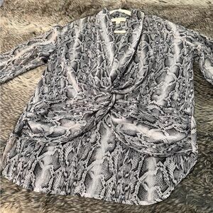Lovestitch Black and Gray Snakeskin Blouse